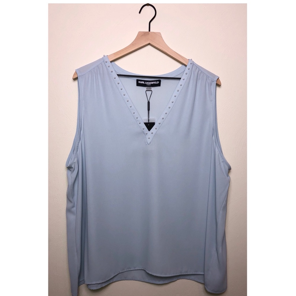 Karl Lagerfeld Sleeveless V-Neck Blouse